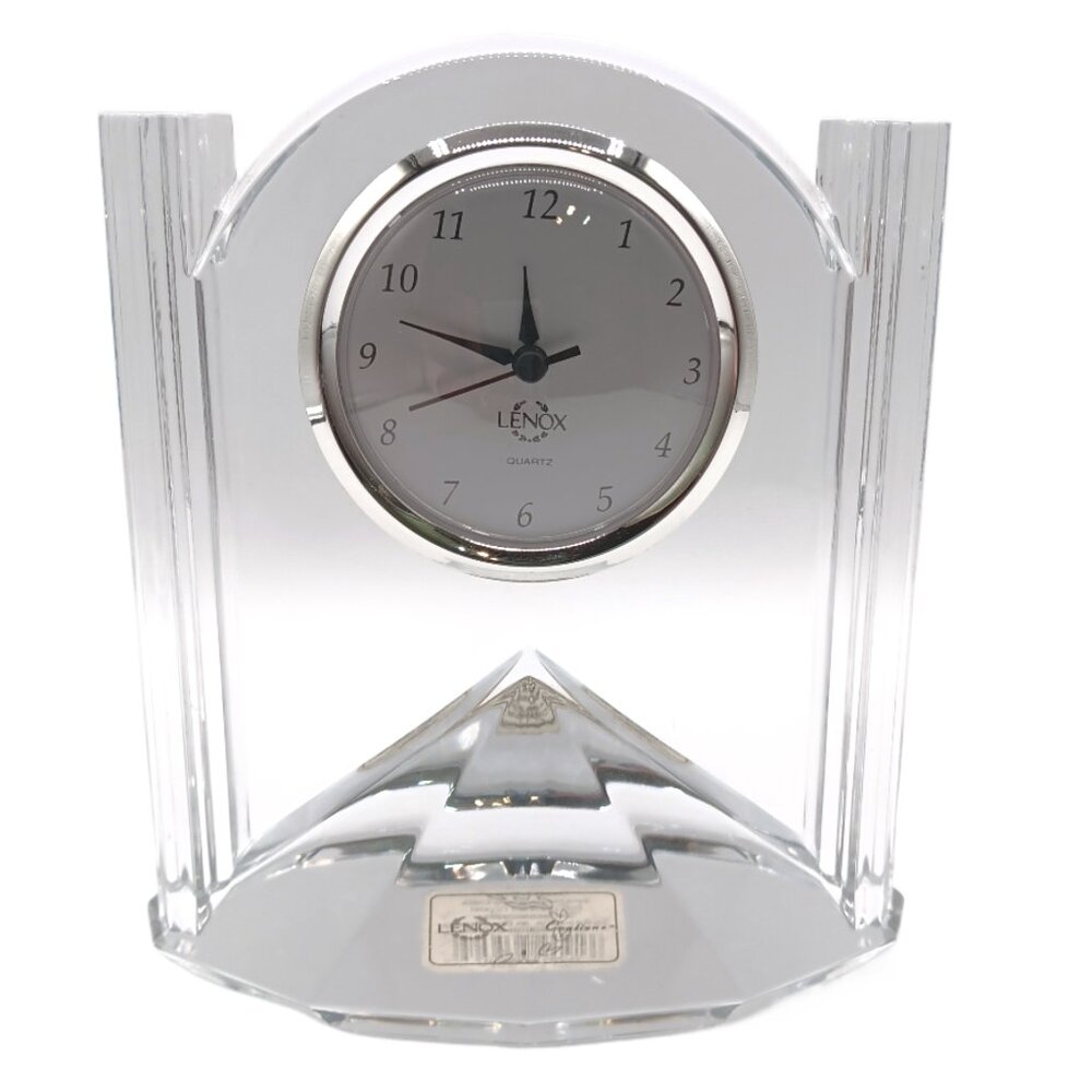 Lenox Synchronicity Crystal Clock Vintage 90s Y2K Ovations Quartz Mantle Desk